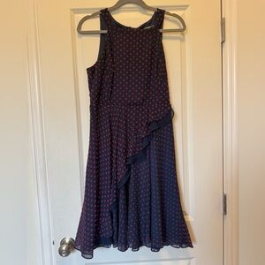 Eva Franco Asymmetrical Navy and Red Dress